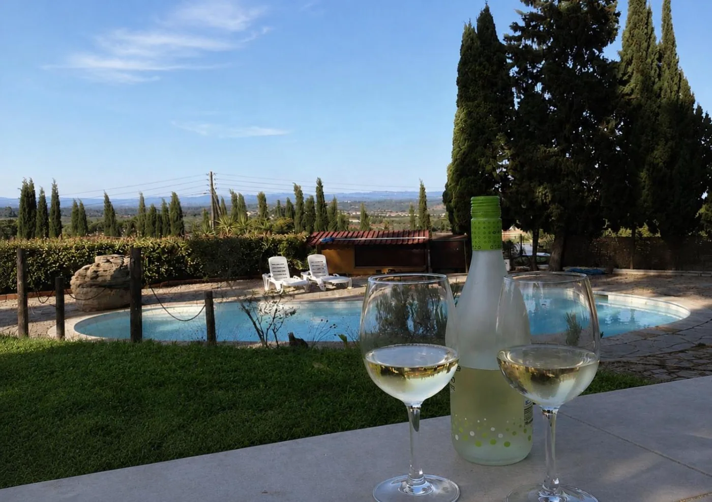 Vistas al campo desde la piscina